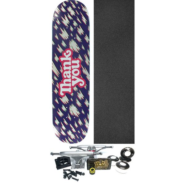 Thank You Skateboards Modern Logo Silver Foil Skateboard Deck - 7.75" x 31.5" - Complete Skateboard Bundle